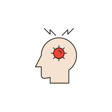Corona virus covid 19 symptom vector icon symbol isolated on white backgroundのイラスト素材
