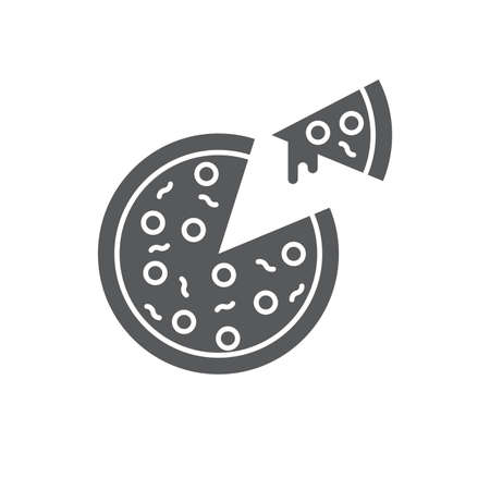 Pizza vector icon symbol food isolated on white backgroundのイラスト素材