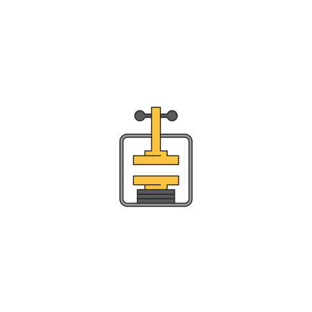 Manual press machine vector icon symbol tools isolated on white backgroundのイラスト素材
