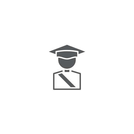 Graduate vector icon symbol isolated on white backgroundのイラスト素材