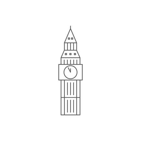 Big Ben tower monument in london, united kingdom, isolated on white backgroundのイラスト素材