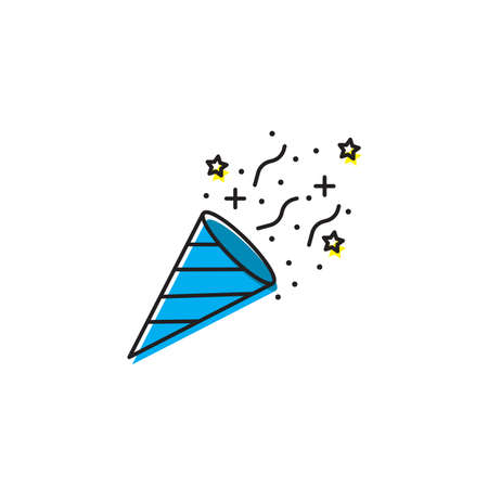 confetti popper vector icon concept for party, isolated on white backgroundのイラスト素材