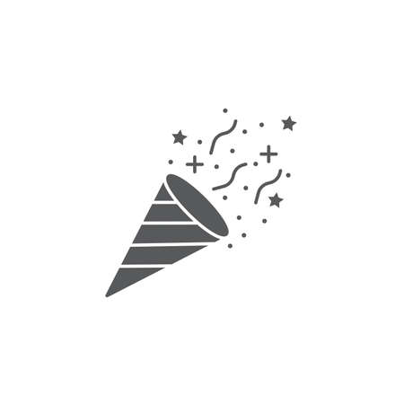 confetti popper vector icon concept for party, isolated on white backgroundのイラスト素材