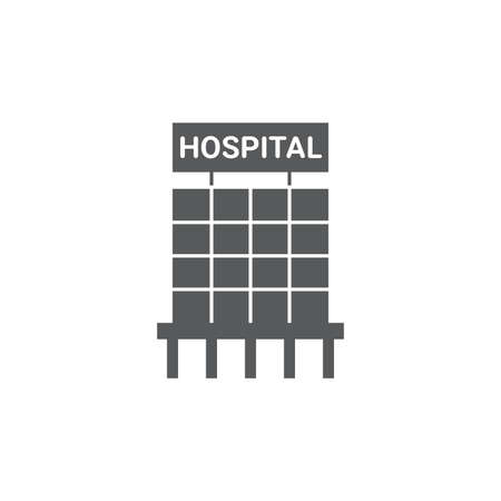 hospital building vector icon, isolated on white backgroundのイラスト素材