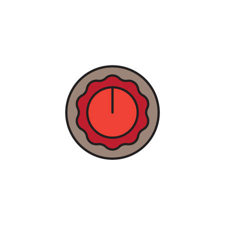 Kitchen oven knob with timer isolated on white backgroundのイラスト素材