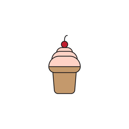 Ice cream cup vector icon concept, isolated on white background