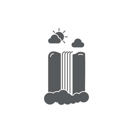 waterfall landscape vector icon concept, isolated on white backgroundのイラスト素材