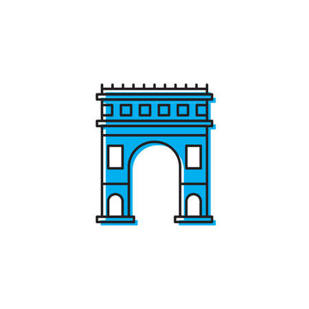 Triumphal arch architecture vector icon concept, isolated on white backgroundのイラスト素材