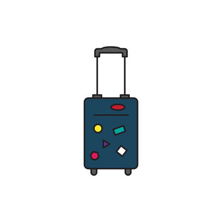 Travel suitcase vector icon concept, isolated on white backgroundのイラスト素材