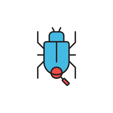 Anti virus scanner vector icon symbol protection isolated on white background