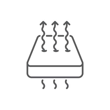 Breathable mattress vector icon symbol isolated on white backgroundのイラスト素材