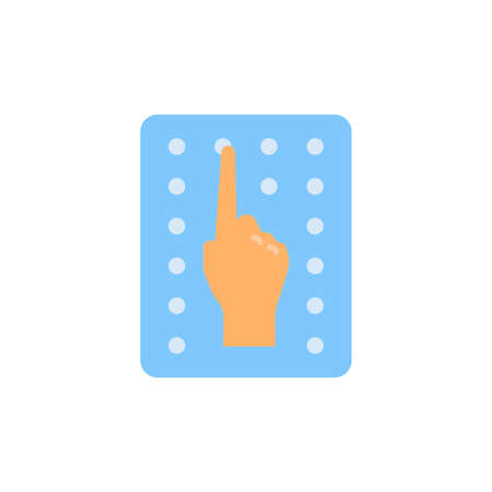 Disability blind vector icon symbol braille isolated on white backgroundのイラスト素材