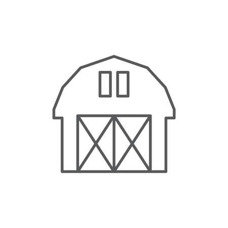Farm barn vector icon symbol isolated on white backgroundのイラスト素材