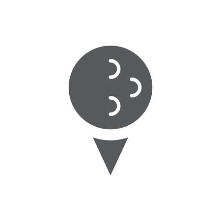 Golf ball on tee vector icon symbol sport isolated on white backgroundのイラスト素材