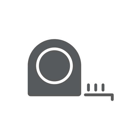 Roulette, tape measure vector icon symbol tools isolated on white backgroundのイラスト素材