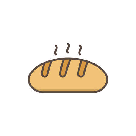 Loaf bread vector icon symbol food isolated on white backgroundのイラスト素材