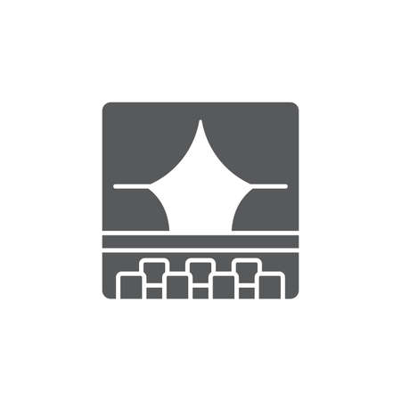 Theater vector icon symbol stage isolated on white backgroundのイラスト素材