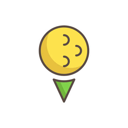 Golf ball on tee vector icon symbol sport isolated on white backgroundのイラスト素材