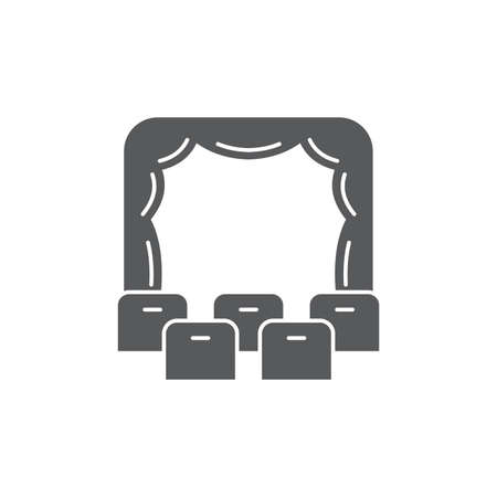 Theater vector icon symbol stage isolated on white backgroundのイラスト素材