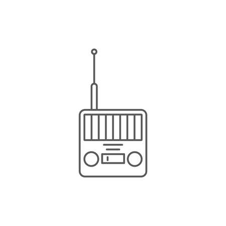Retro radio vector icon symbol old electronic isolated on white backgroundのイラスト素材