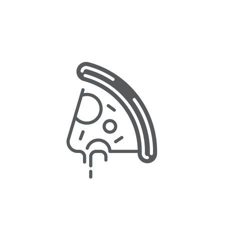 Pizza vector icon symbol delicious food isolated on white backgroundのイラスト素材