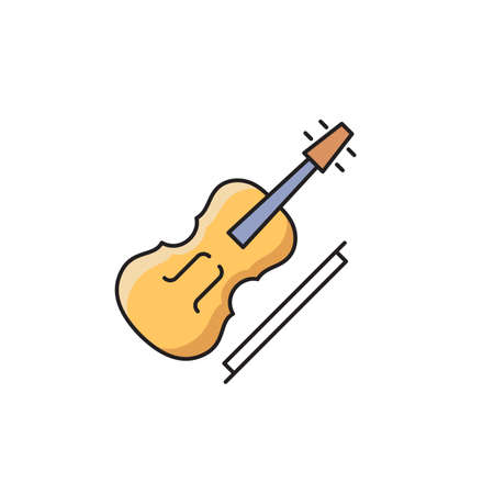 Violin vector icon symbol music isolated on white backgroundのイラスト素材