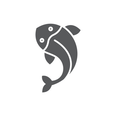 Fish vector icon symbol animal isolated on white backgroundのイラスト素材