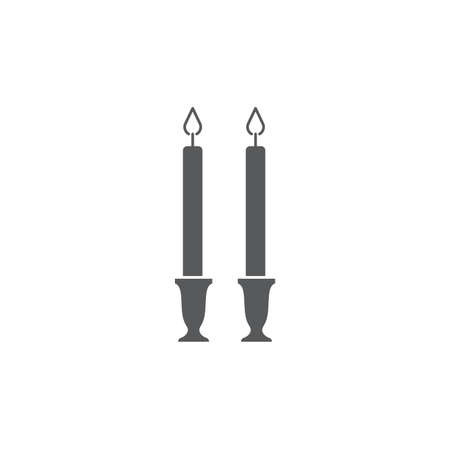 Shabbat candles vector icon symbol isolated on white backgroundのイラスト素材