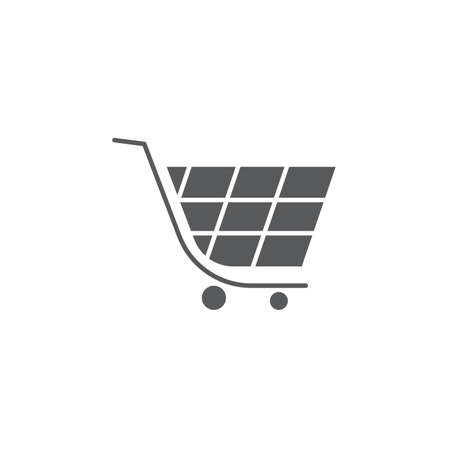 Shopping cart vector icon symbol isolated on white backgroundのイラスト素材