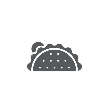 Taco mexican food vector icon isolated on white backgroundのイラスト素材