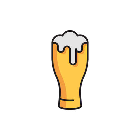 beer glass vector icon symbol alcohol drink isolated on white backgroundのイラスト素材