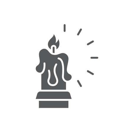 Candle icon, color, line, outline vector sign, linear style pictogram isolated on white. Symbol, illustration. Editable stroke. Pixel perfectのイラスト素材