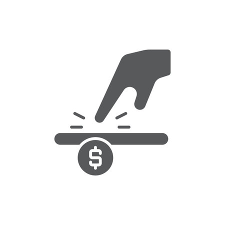 Hand using touch screen and coin icon, color, line, outline vector sign, linear style pictogram isolated on white. Symbol, logo illustrationのイラスト素材