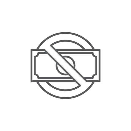 No money icon, color, line, outline vector sign, linear style pictogram isolated on white. Symbol, logo illustrationのイラスト素材