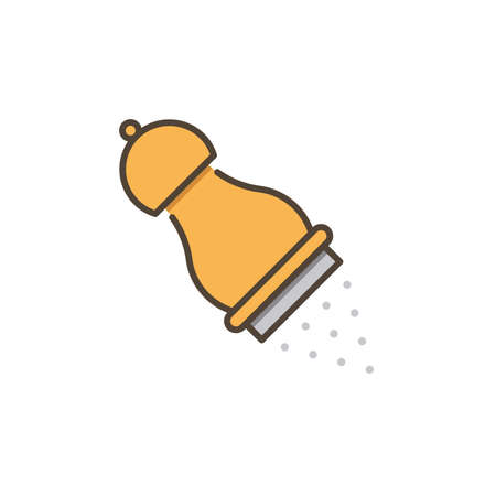 Pepper shaker icon, color, line, outline vector sign, linear style pictogram isolated on white.のイラスト素材