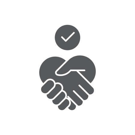 trust concept icon, color, line, outline vector sign, linear style pictogram isolated on white. Symbol, logo illustrationのイラスト素材