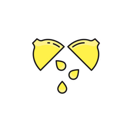 lemon and juice drop outline icon linear style sign for mobile concept and web design naturaのイラスト素材