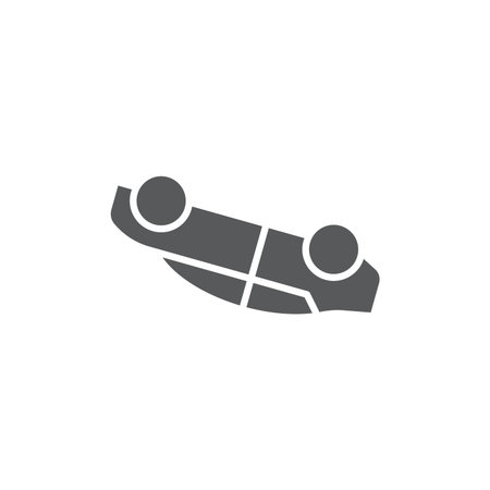 overturned car vector icon filled flat sign for mobile concept and web design car accident glyphのイラスト素材