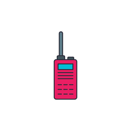 walkie talkie outline icon linear style sign for mobile concept and web design radio transceiverのイラスト素材