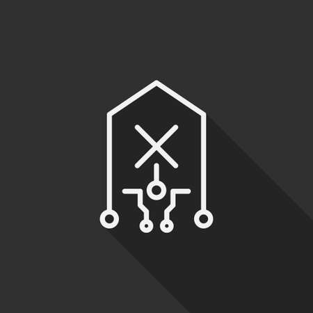 Line home network error vector icon, flat design, long shadow, eps10のイラスト素材