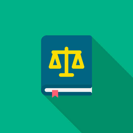 Law book vector icon symbol justice, flat design, long shadowのイラスト素材