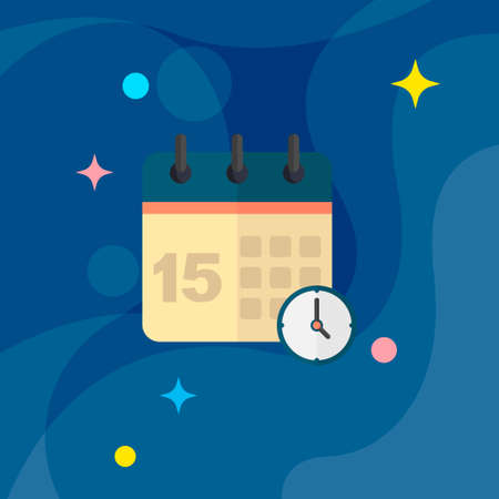 Calendar vetor icon symbol, flat designのイラスト素材