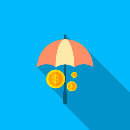 Wealth protection vector icon, flat design, long shadowのイラスト素材