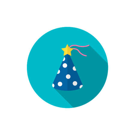 Party hat icon, Vector flat long shadow design.のイラスト素材