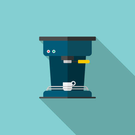 Coffee machine icon , Vector flat long shadow design.のイラスト素材