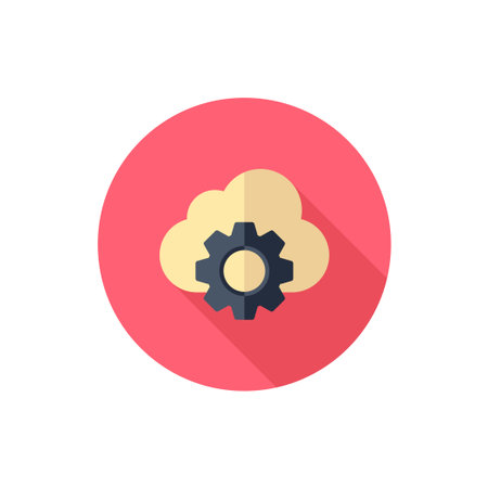 Cloud setting icon, vector illustration. Flat design style with long shadow,eps10のイラスト素材