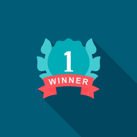 Successful icon, Vector flat long shadow design. Racing concept.のイラスト素材