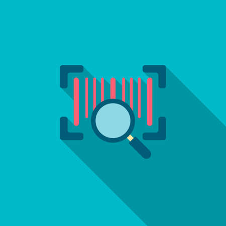 Bar code icon, Vector flat long shadow design. Shipping and logisticst concept.のイラスト素材