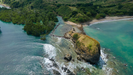 Mandalika surrounding area seascape aerial view