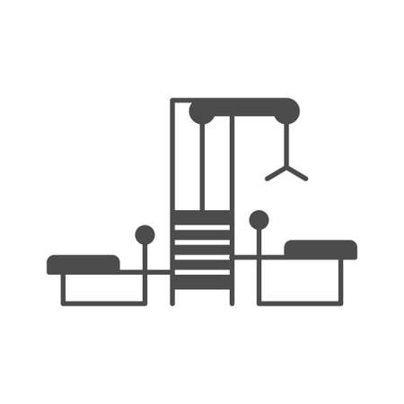 Gym machine glyph icon. linear style sign for mobile concept and web design. Weight machine glyph vector icon. Fitness equipment symbol, logo illustration. Vector graphicsのイラスト素材